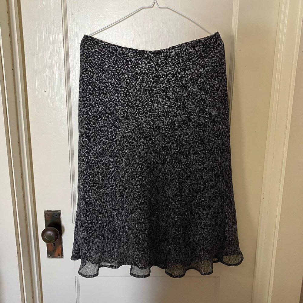 Jaclyn Smith Black Polka Dot Skirt With Lining